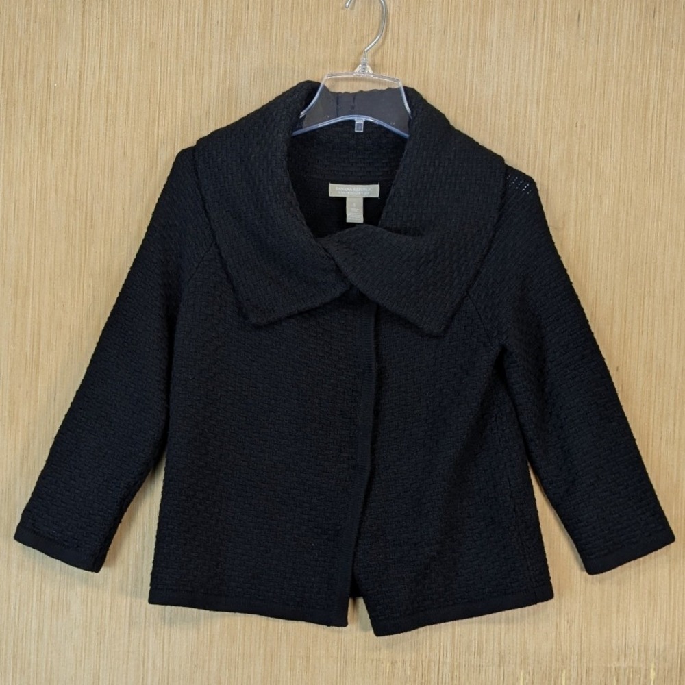 Banana Republic Womens Minimalist Merino Cashmere Blend Cardigan Jacket Black S